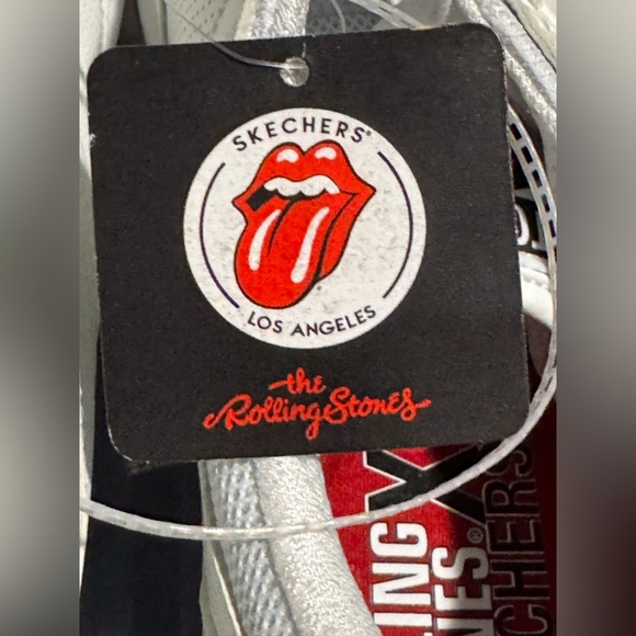 Skechers White Sneakers with Classic Design and Iconic Rolling Stones Logo 10.5 - Picture 9 of 10